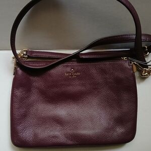 Kate Spade Rich Burgundy Leather Crossbody Bag